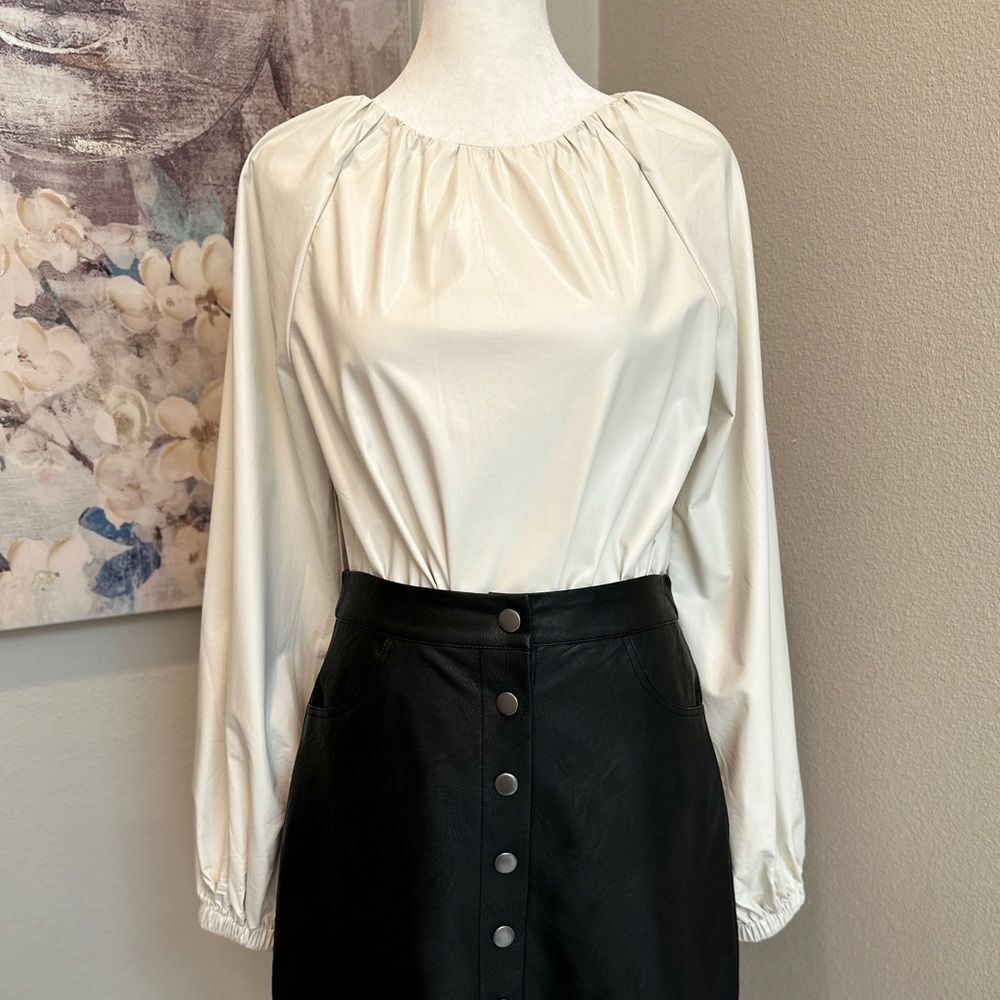 Jules Faux Leather top from Line and Dot